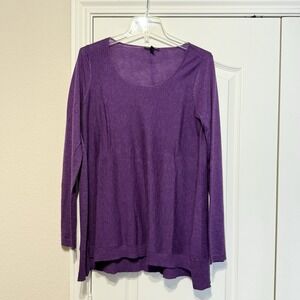 EILEEN FISHER PETITE Violet Tencel/Wool scoop neck Tunic Sweater, S/P